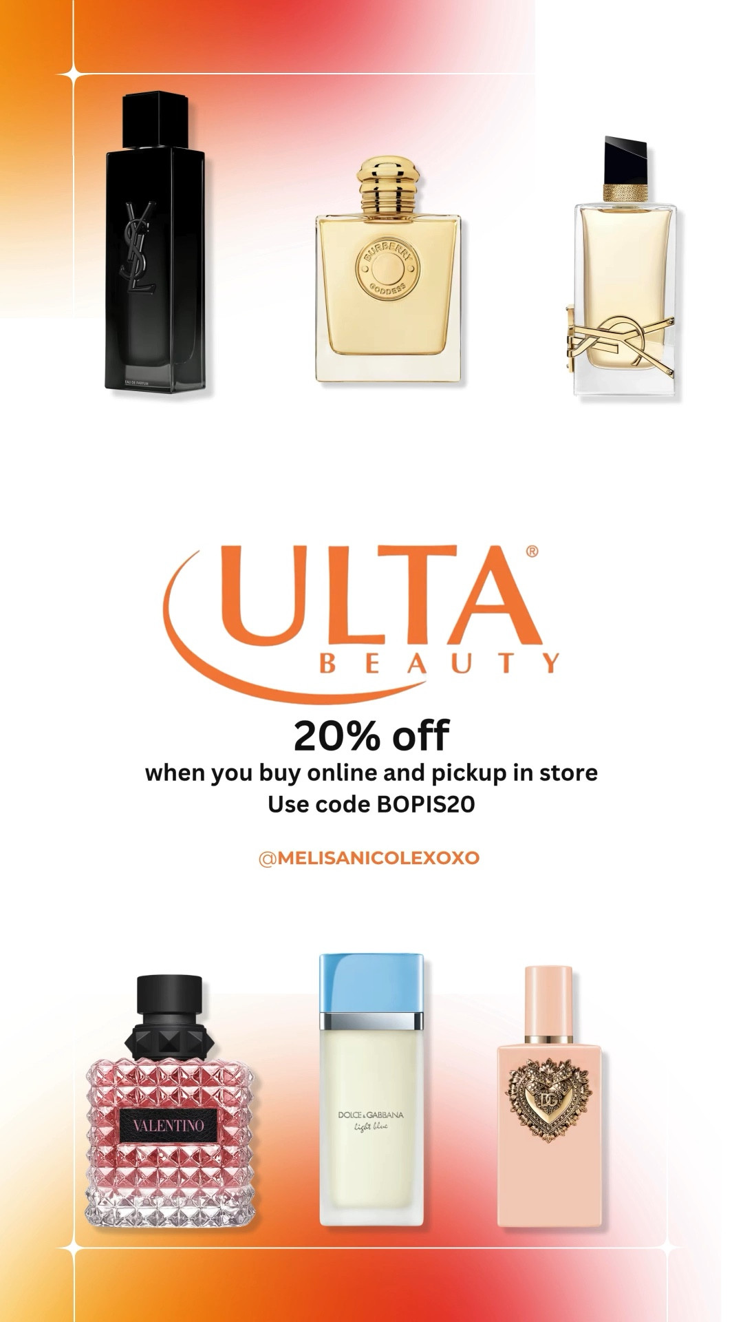 @ULTA Beauty 20% off when you order online, pick up in store with code BOPIS20 now until May 7th. 

#LTKFragrance

#LTKBeauty #LTKSaleAlert #LTKselfcare