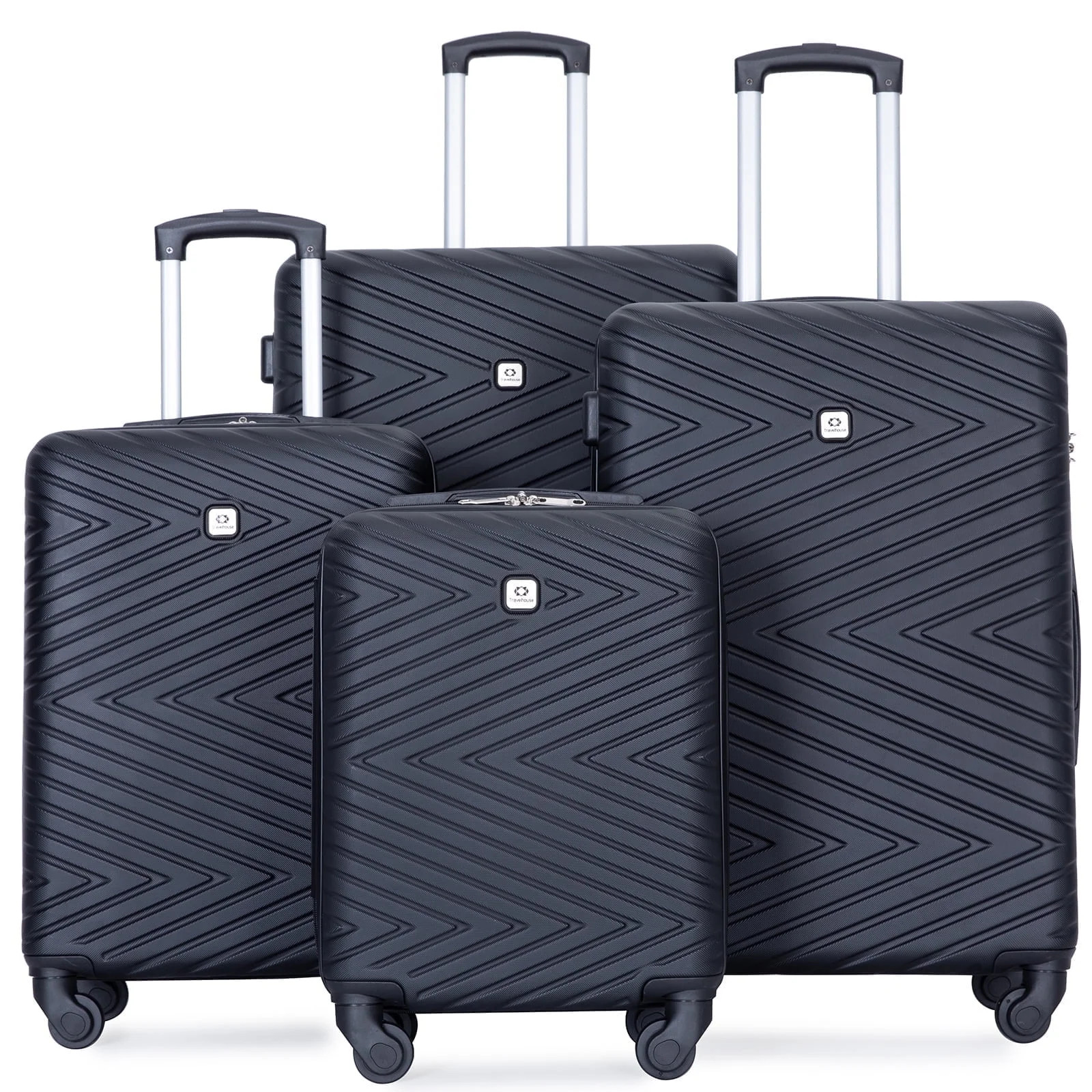 Travelhouse 4 Piece Hardshell Luggage Set Hardside Lightweight Suitcase with TSA Lock Spinner Whe... | Walmart (US)