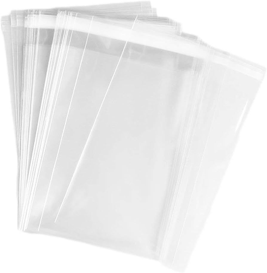 UNIQUEPACKING 500 Pcs 5x7 Clear Resealable (Adhesive Closure) Cello/Cellophane Bags | Amazon (US)