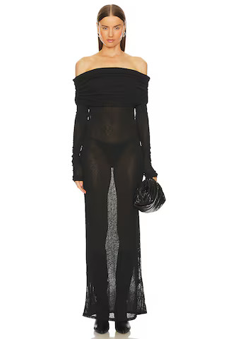 superdown Chantal Sheer Gown in Black from Revolve.com | Revolve Clothing (Global)