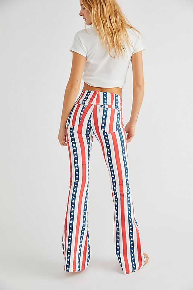 Printed Penny Pull-On Flare Jeans | Free People (Global - UK&FR Excluded)