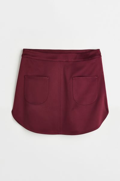 Satin Skirt - Burgundy - Ladies | H&M US | H&M (US)