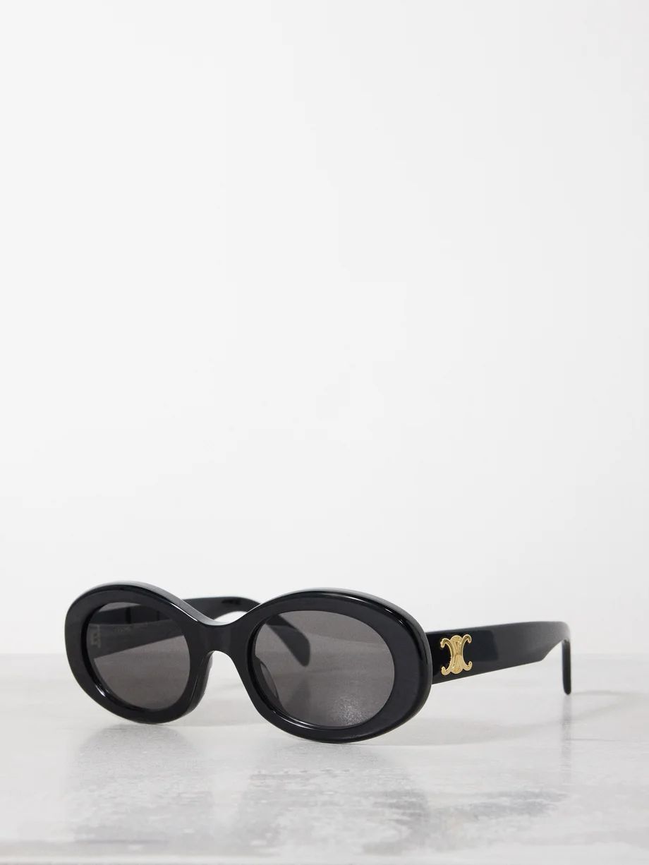 Triomphe oval acetate sunglasses | Celine Eyewear | Matches (UK)
