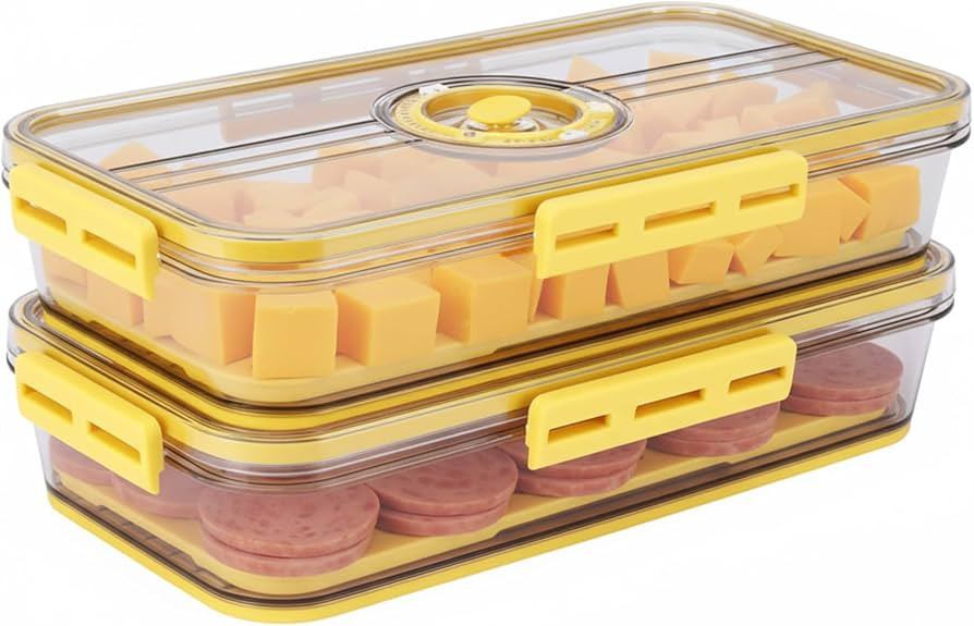 Cheese and Lunch Meat Container for Refrigerator with Drain Tray,Clear Deli Meat Storage Organize... | Amazon (US)