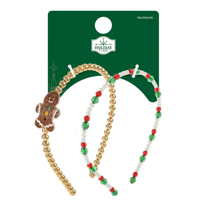 Holiday Time Gingerman and beads headbands, 2 piece | Walmart (US)