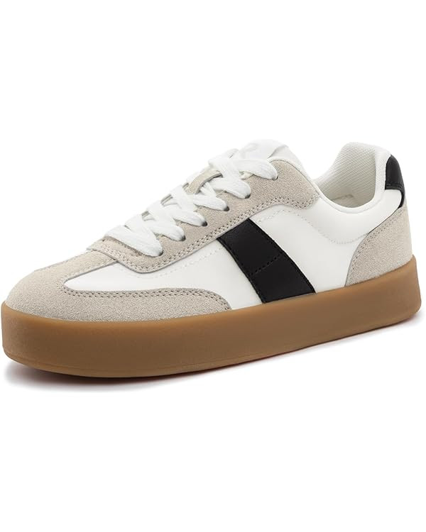 Rihero Platform Sneakers for Women Comfortable Fashion Retro Sneakers Casual Non-Slip Tennis Walk... | Amazon (US)