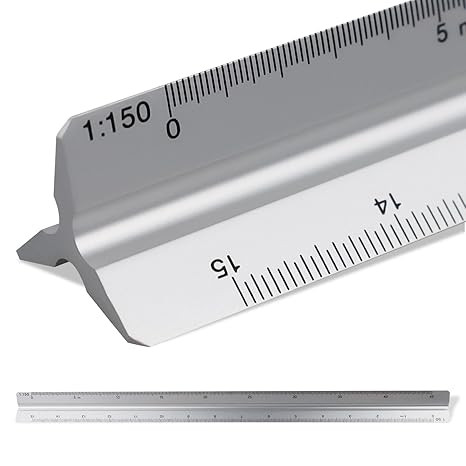 30cm Triangular Scale Ruler, SZXMDKH Metal Ruler for Architects, 1:20, 1:25, 1:50, 1:75, 1:100, 1... | Amazon (UK)
