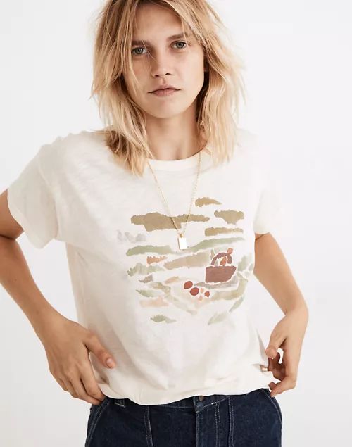 Perfect Picnic Graphic Whisper Cotton Rib-Crewneck Tee | Madewell