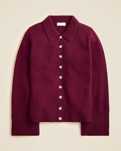 Milano-stitch cinched-waist cardigan with embellished buttons | J. Crew US