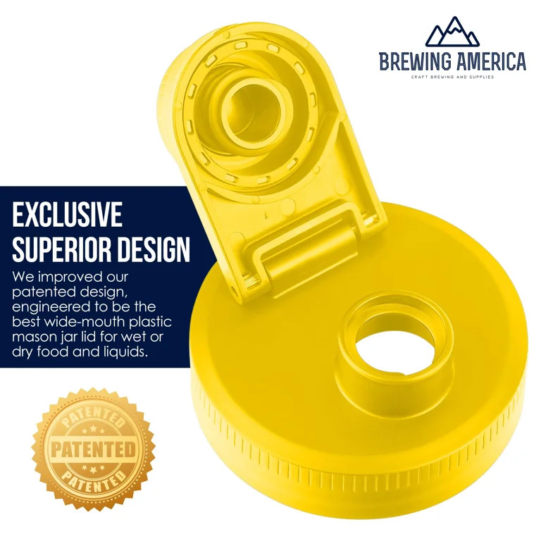 Brewing America Mason Jar Drinking Cup Pint and Half Drinking Lid and Azure 24oz Jar (2, Yellow) | Walmart (US)