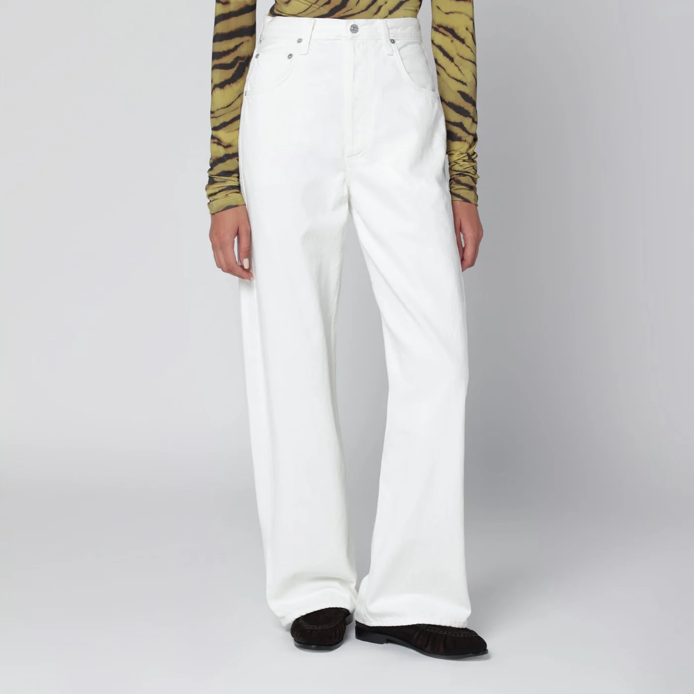 White Pashmina Ayla baggy jeans | The Double F