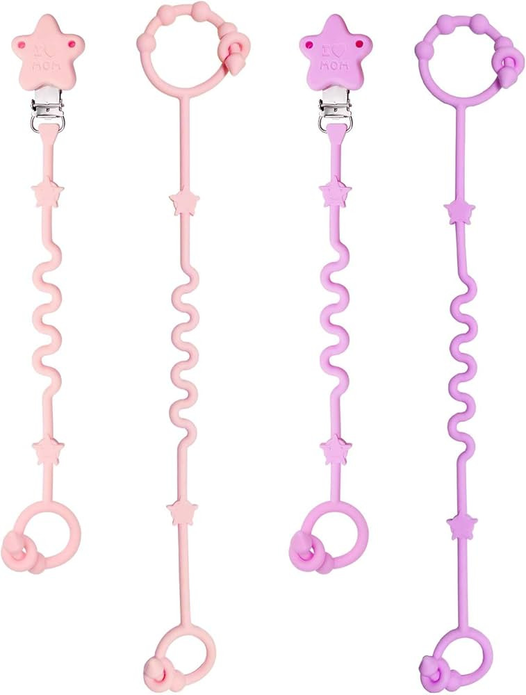 Toy Straps for Baby,RTMOK 4pcs Silicone Setpacifier Clip,Applies to Car Seat Toy,Teether Toy,High... | Amazon (US)