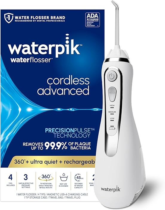 Waterpik Cordless Advanced 2.0 Water Flosser For Teeth, Gums, Braces, Dental Care With Travel Bag... | Amazon (US)