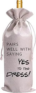 Pairs Well With Saying Yes To The Dress Mr and Mrs Wedding Gift Engagement Gift Bag For bride/him... | Amazon (US)