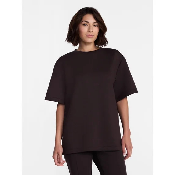 Avia Women's ScubaKnit Short Sleeve Tunic Top, Sizes XS-XXXL | Walmart (US)