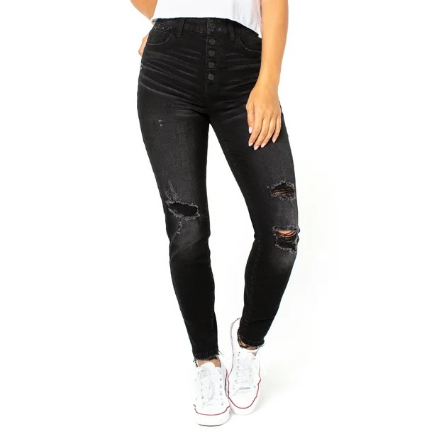 Celebrity Pink Juniors Curvy Exposed Button Skinny | Walmart (US)