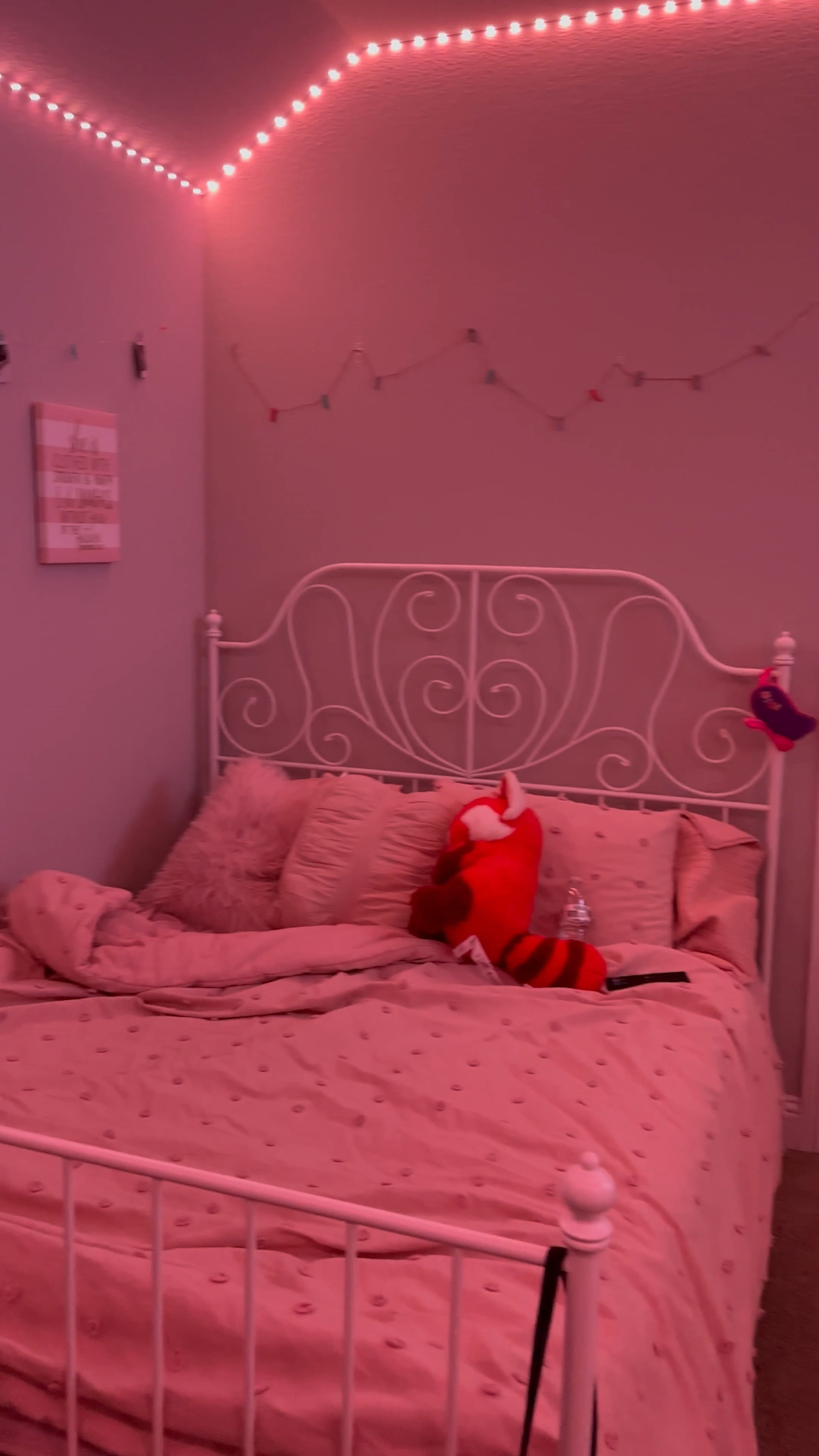 9 year old room! All the frames are from hobby lobby, bed from ikea, and picture holder (on the wall) from 5 below #girlsroom #9yearoldroom 

#LTKhome #LTKFind #LTKkids