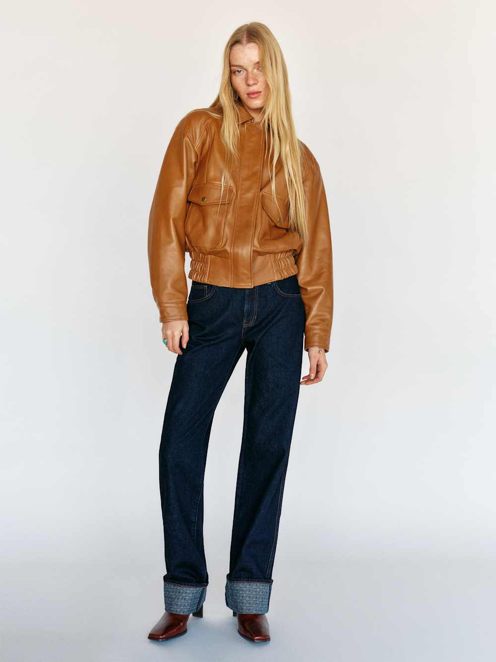 Veda Daphne Leather Bomber | Reformation (Global)