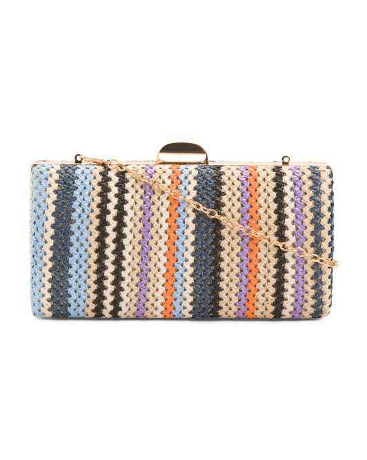 Zig Zag Striped Clutch | TJ Maxx