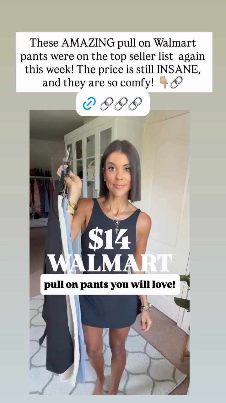 These AMAZING pull on Walmart pants were on the top seller list  again this week! The price is still INSANE, and they are so comfy! 👇🏼🔗