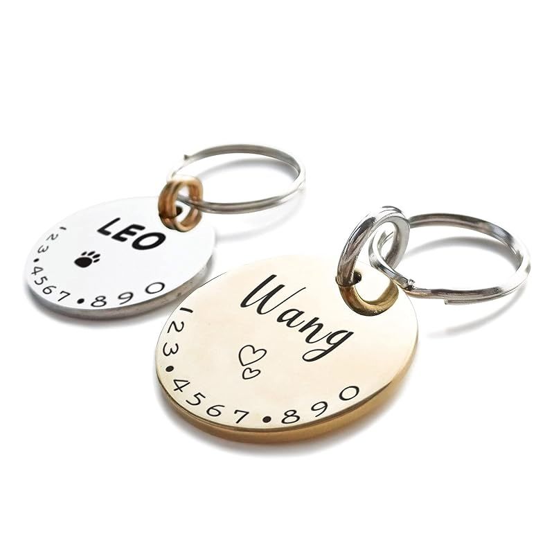 Cats Dogs ID Tags Personalized Lovely Symbols Pets Collar Name Accessories Simple Custom Engraved... | Amazon (US)