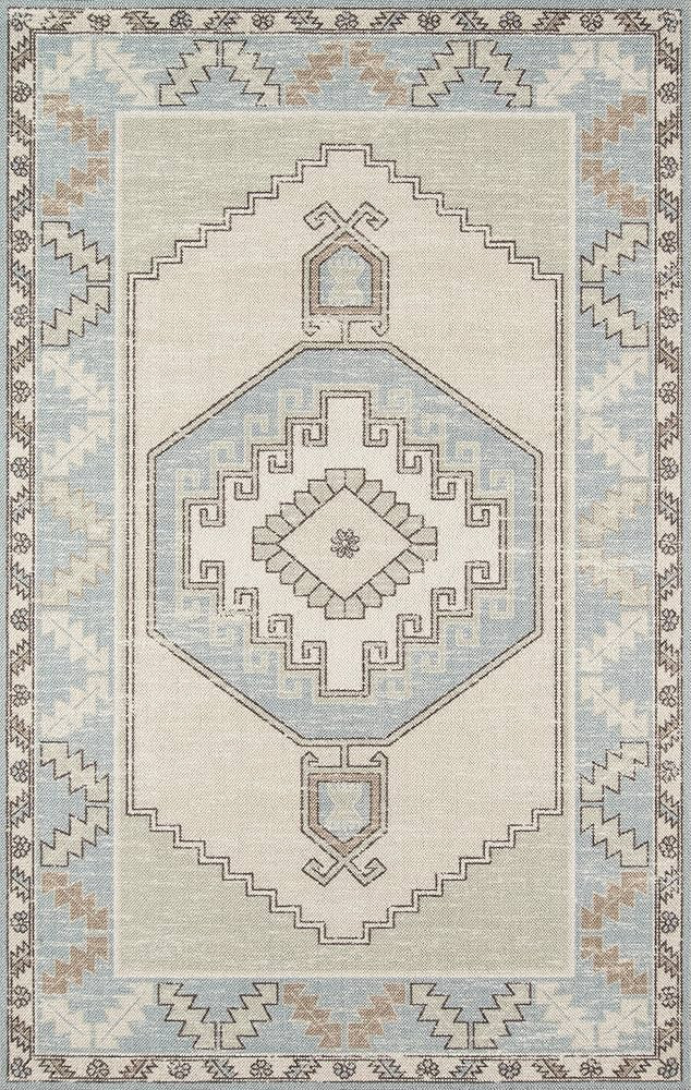 Momeni Anatolia Wool and Nylon Area Rug 3'3" X 5' Light Blue | Amazon (US)