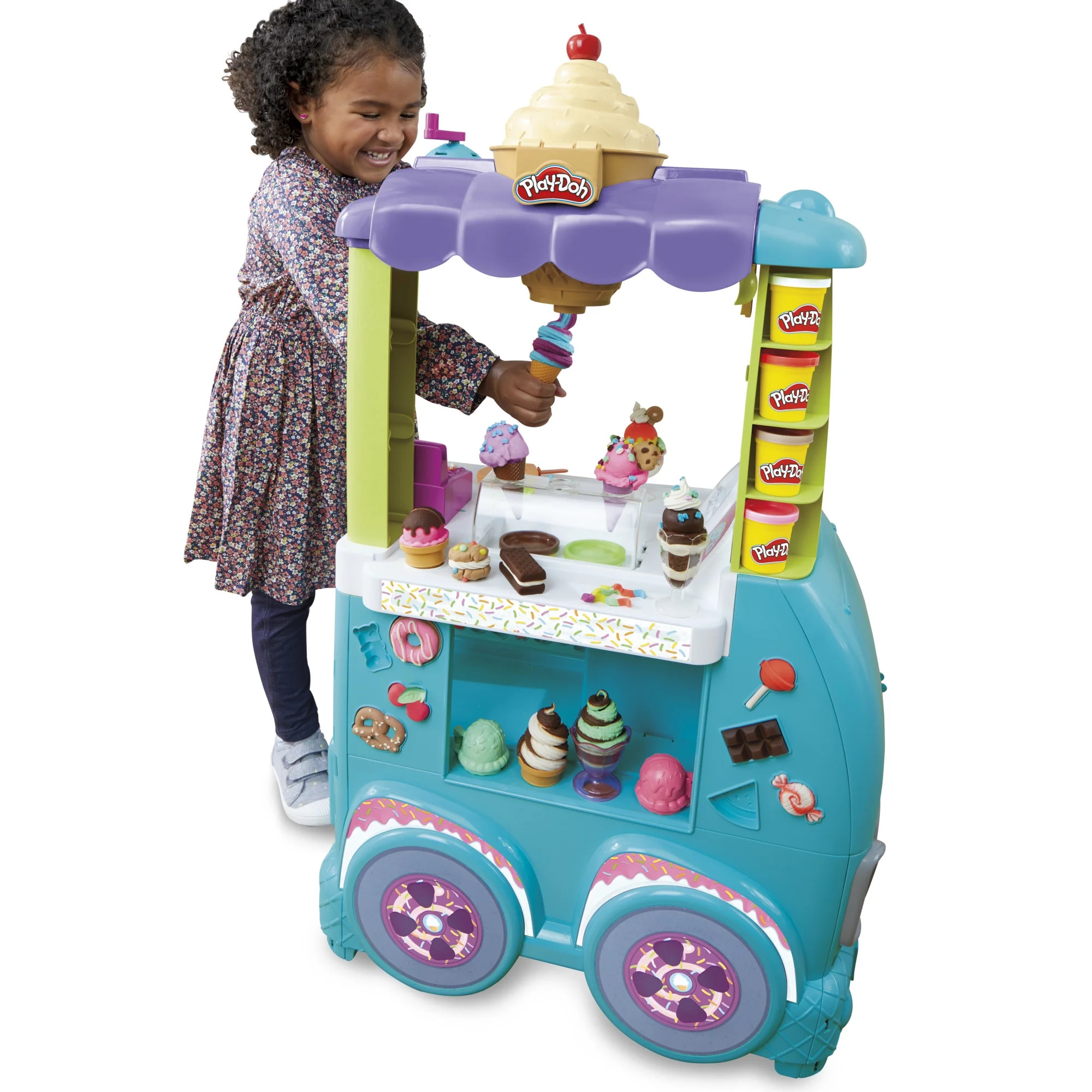 Play-Doh Kitchen Creations Ultimate Ice Cream Truck Playset, 27 Accessories, 12 Cans, Christmas G... | Walmart (US)