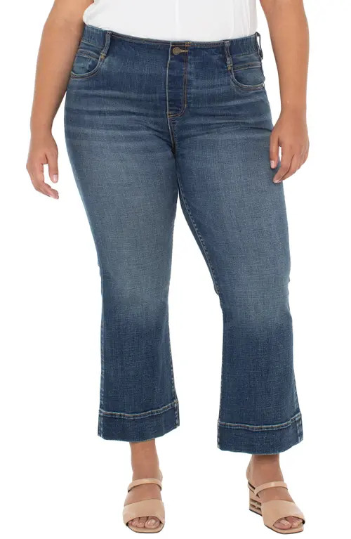Liverpool Los Angeles Gia Glider Pull-On Crop Flare Jeans in Amana at Nordstrom, Size 18W | Nordstrom