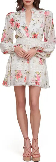 Floral Lace Detail Long Sleeve Minidress | Nordstrom