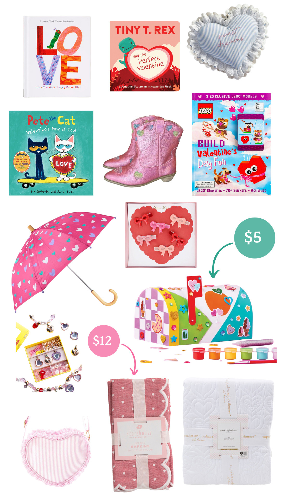 Valentine's Day gift ideas for kids.

Valentine's Day books, Valentine's Day, hearts, heart pillow, quilt, napkins, jewelry, crafts, hair clips, kid purse, little girl purse, books, umbrella 

 #LTKSeasonal #LTKFindsUnder50 #LTKKids