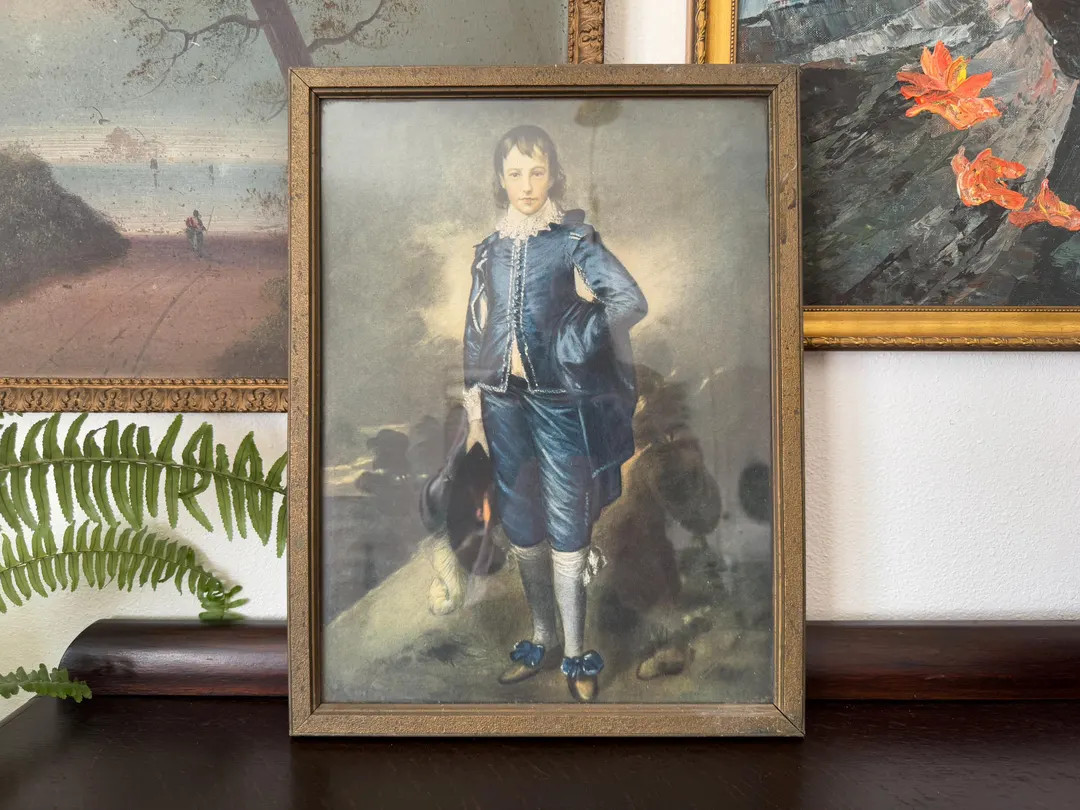 Antique "the Blue Boy" by Sir Thomas Gainsborough Framed Lithograph Antique Victorian Portrait An... | Etsy (US)