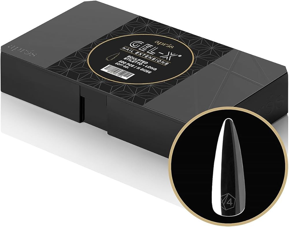 Aprés Gel-X® Sculpted Stiletto Long Tip Box | 500pc Gel-X Tips, 11 Sizes 00-9, Premium Quality | Amazon (US)