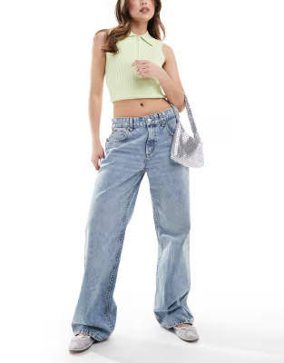 ASOS DESIGN baggy jeans in mid blue | ASOS | ASOS (Global)
