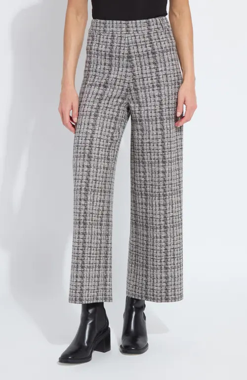 Lysse Erin High Waist Wide Leg Tweed Pants in Lush Tweed Texture at Nordstrom, Size X-Large | Nordstrom
