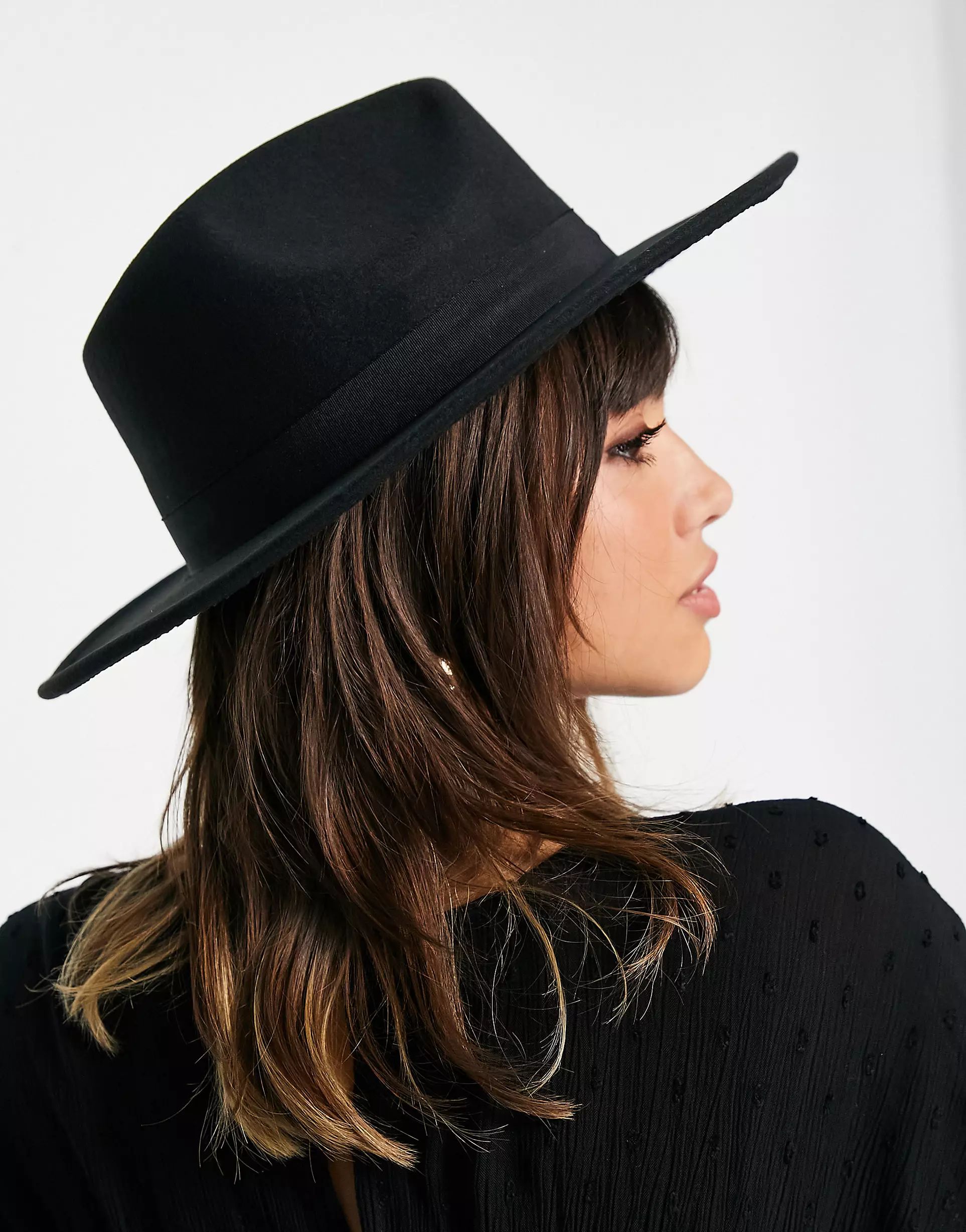 ASOS DESIGN structured fedora hat with size adjuster in black | ASOS (Global)