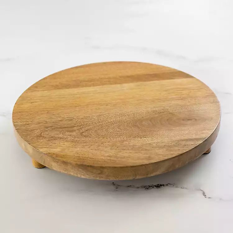 Natural Wooden Round Tray, 15 in. | Kirkland's Home