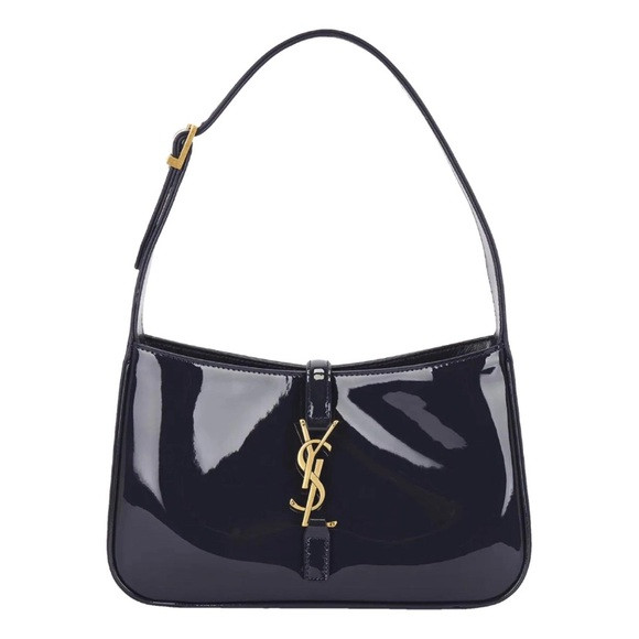 SAINT LAURENT Le 5 A 7 monogram patent leather hobo shoulder bag | Poshmark