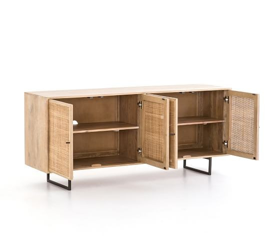 Dolores 72" Cane Console Table | Pottery Barn (US)