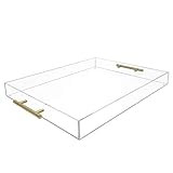 Isaac Jacobs Clear Acrylic Tray with Handle (16x20, Clear with Gold Handle) | Amazon (US)