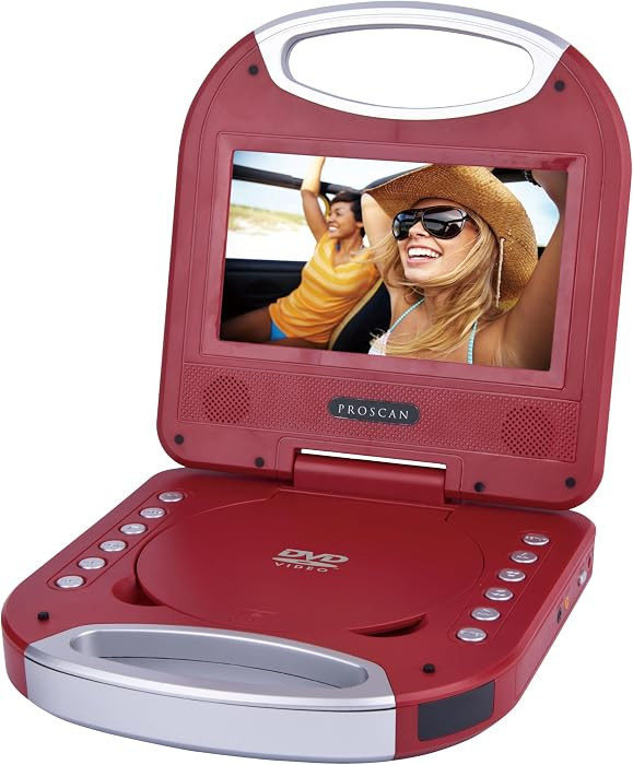 PROSCAN ELITE 7-Inch Portable DVD Player with Handle, Red | Amazon (US)