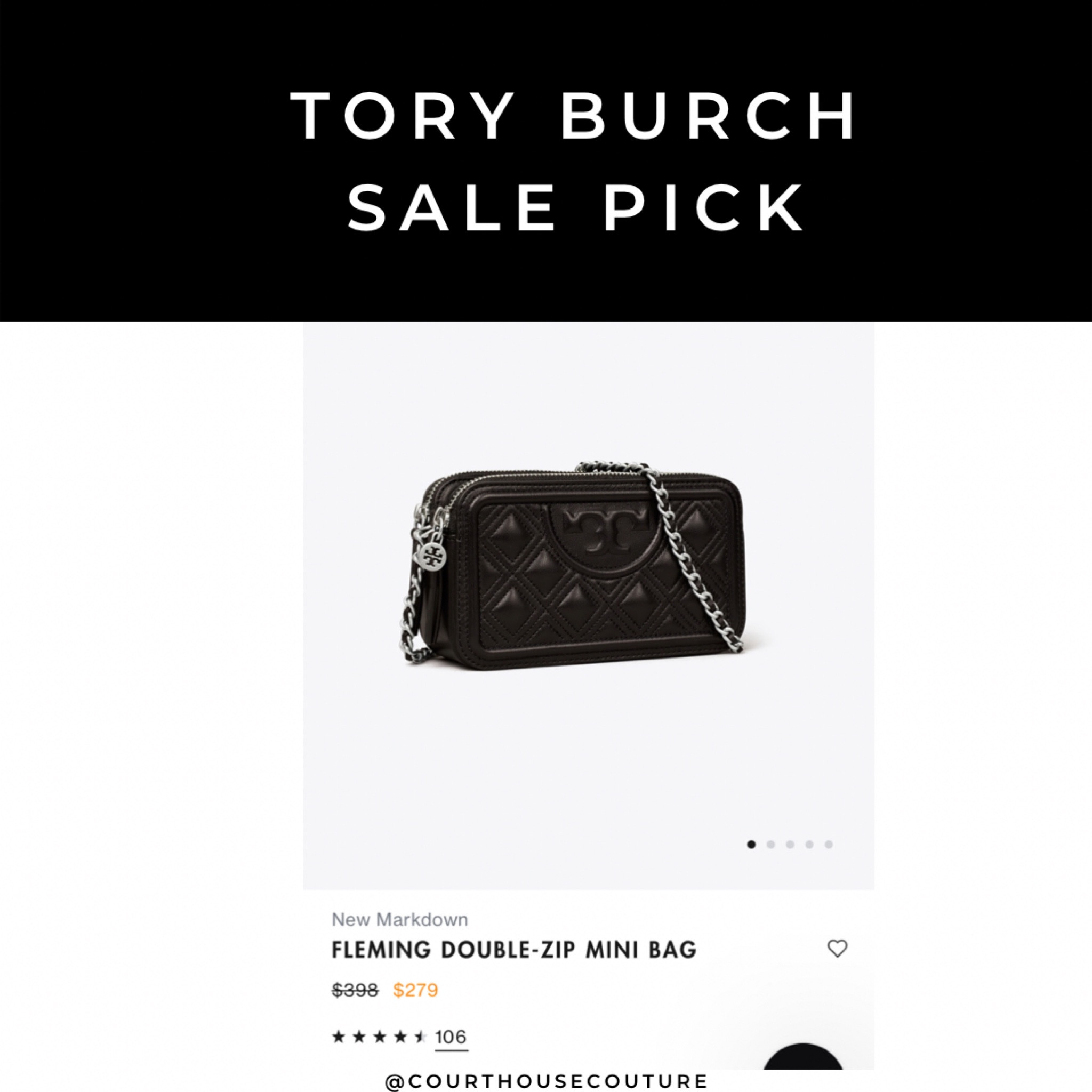 NEW Tory Burch Fleming Double Zip Mini Bag 