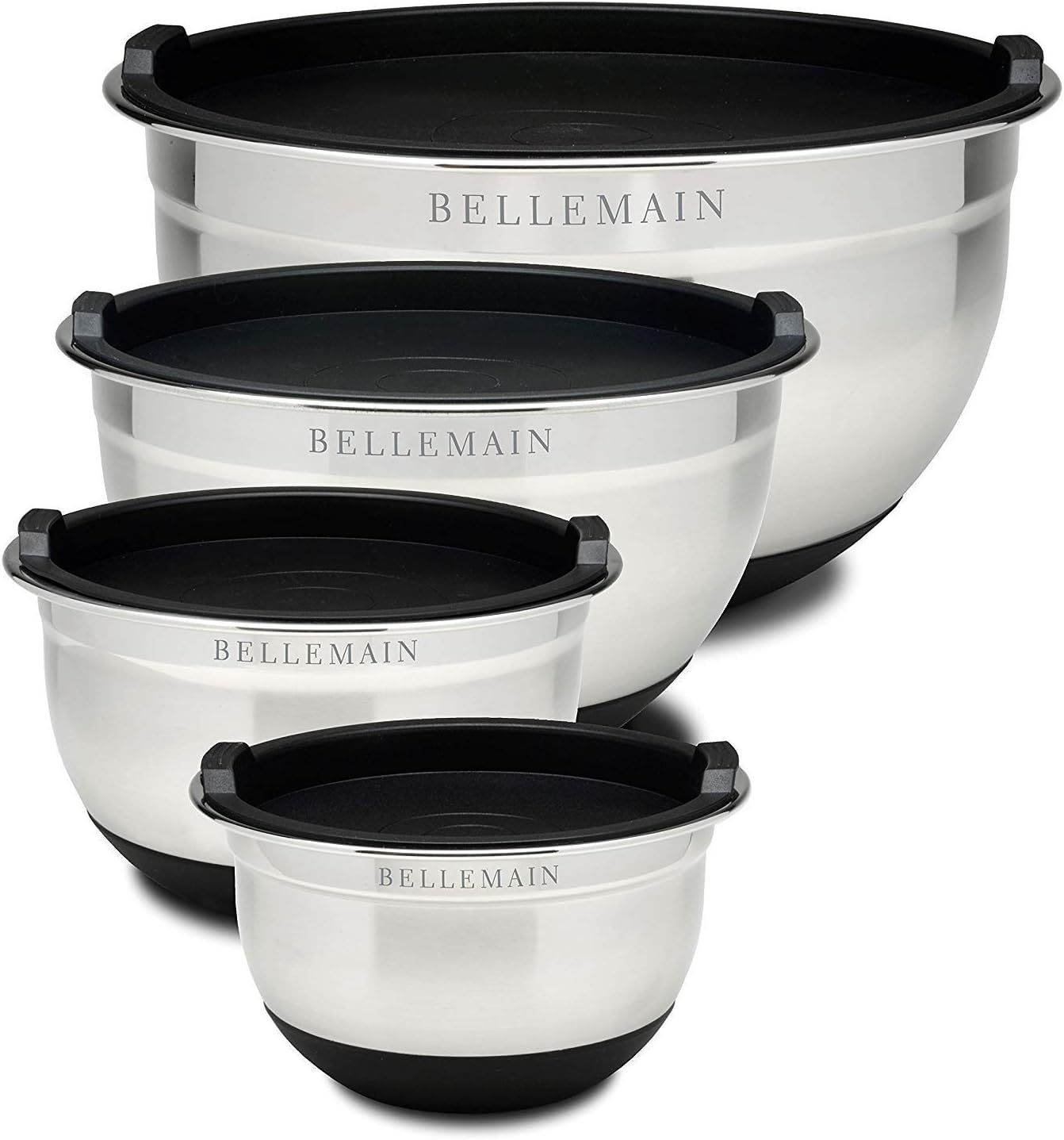 Top Rated Bellemain Stainless Steel Non-Slip Mixing Bowls with Lids (4-Piece Set) | Amazon (US)