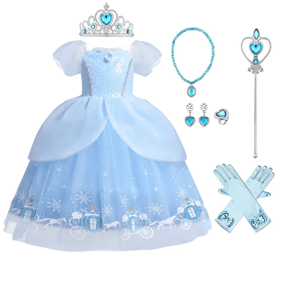 IBTOM CASTLE Little Girls Princess Halloween Cosplay Outfits for Kids Party Fancy Dress up Long E... | Walmart (US)