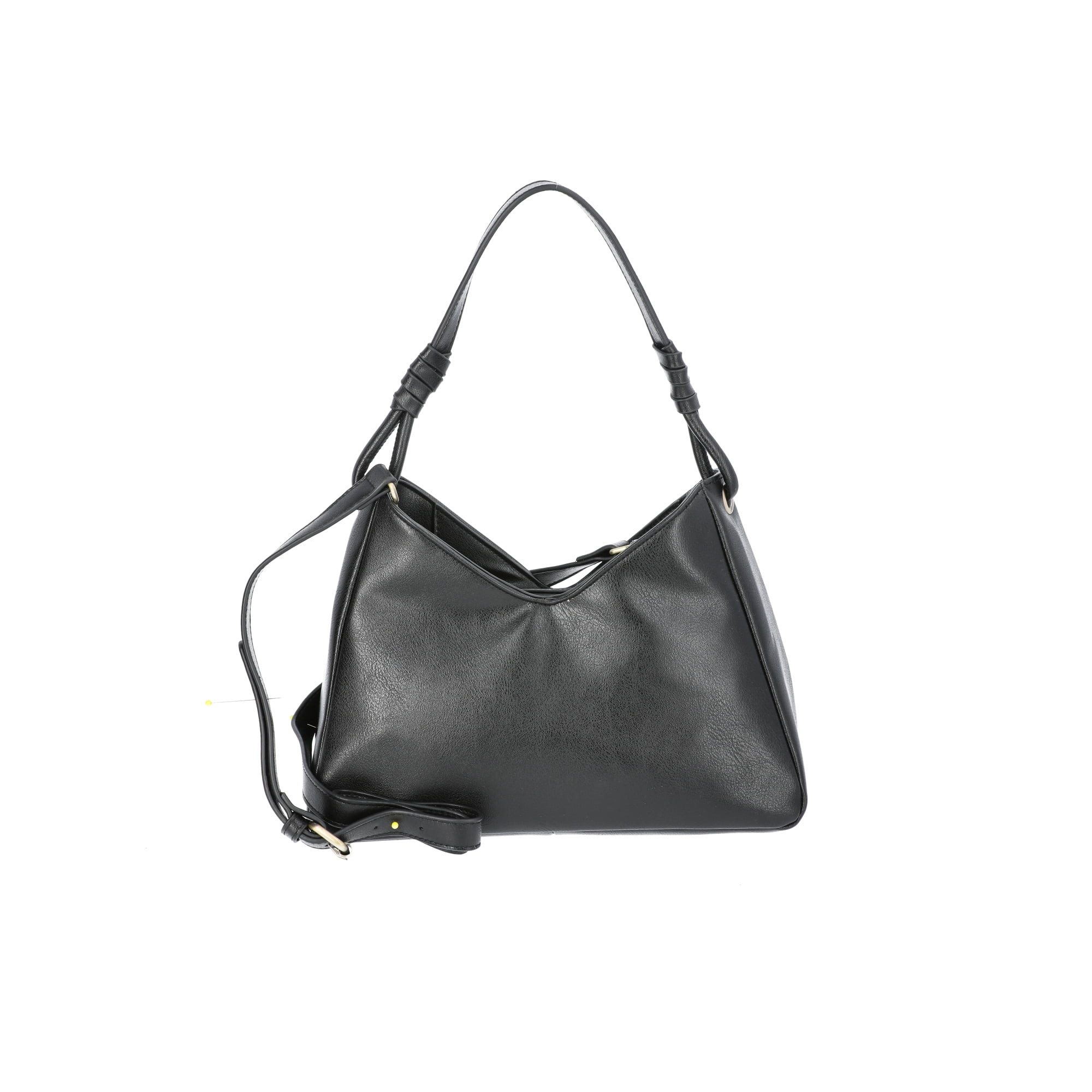 Time and Tru Women's River Faux Leather Small Hobo Shoulder Bag, Black | Walmart (US)