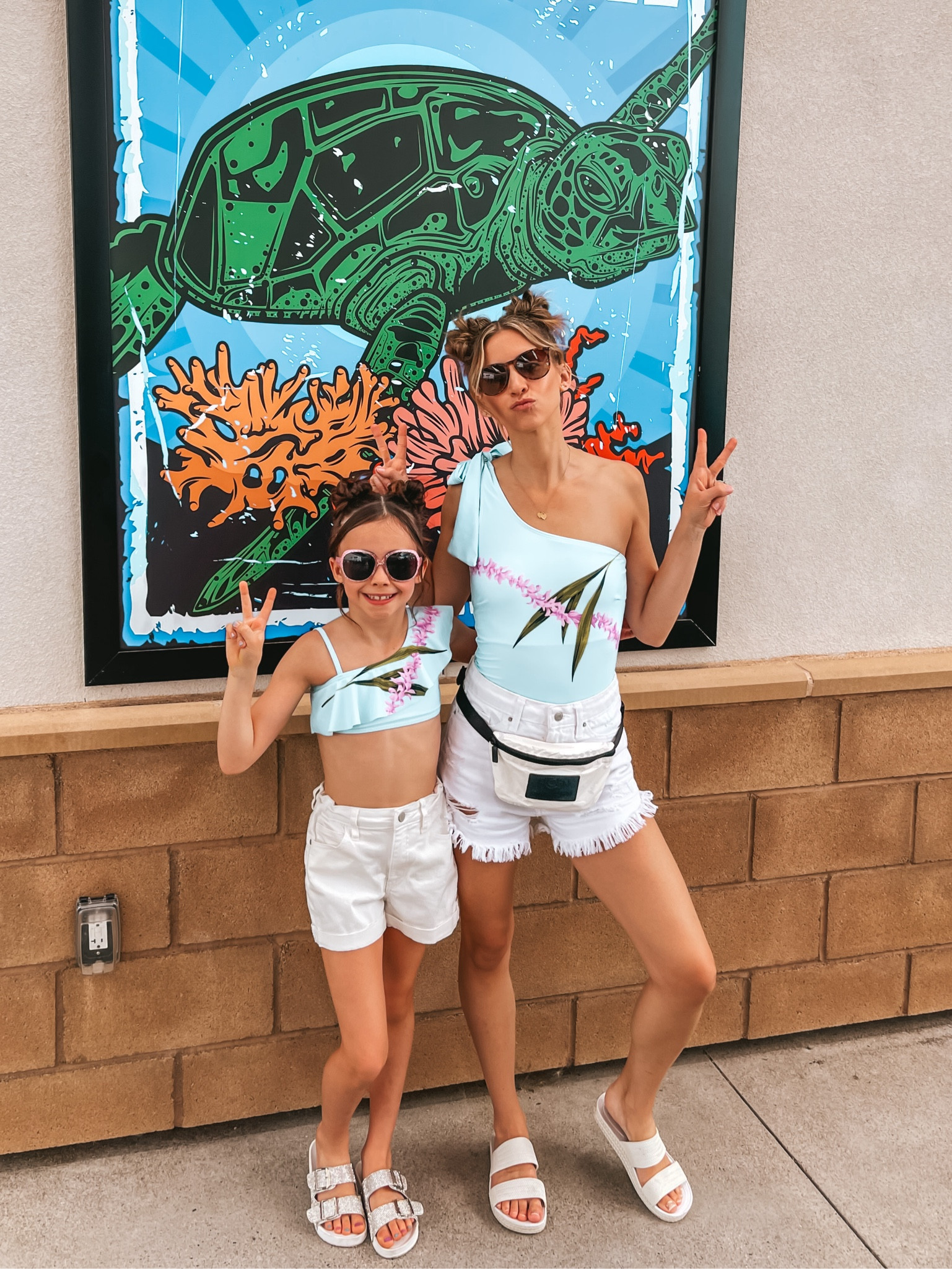 Mommy and me swimwear and white shorts. Water resistant bag, sliders, etc.

#mommyandme #familymatchingoutfit
#jenniferxerin #stylewithjen

#LTKfamily #LTKkids #LTKswim