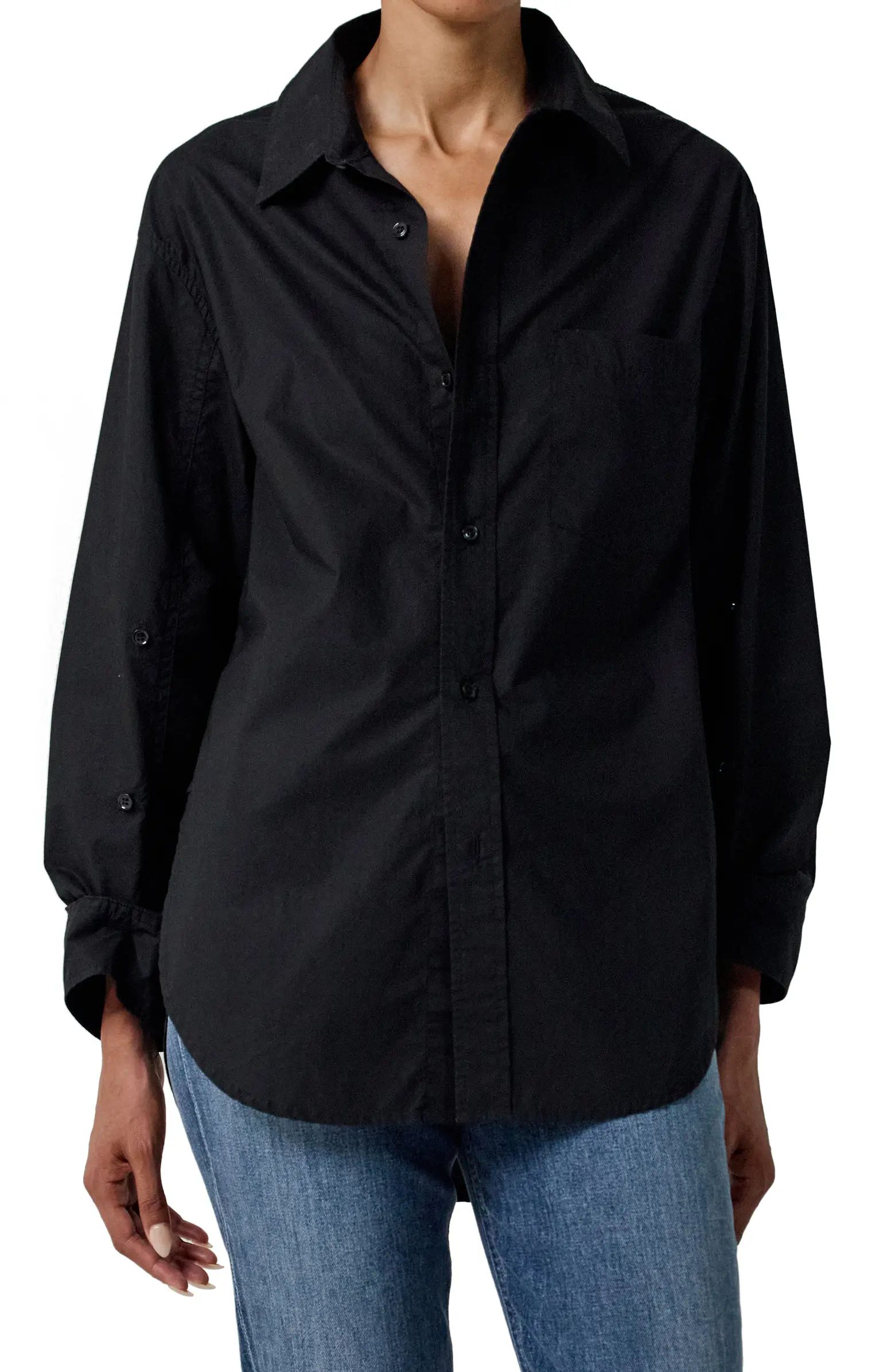 Kayla Black Cotton Shirt | Nordstrom