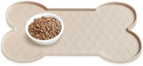 Dog Food Mat Anti-Slip Silicone Dog Bowl Mat Thicker Pet Placemat Waterproof Cat Feeder Pad with ... | Amazon (US)