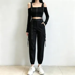 ever after - Zipper Crop Top / Cargo Jogger Pants | YesStyle | YesStyle Global