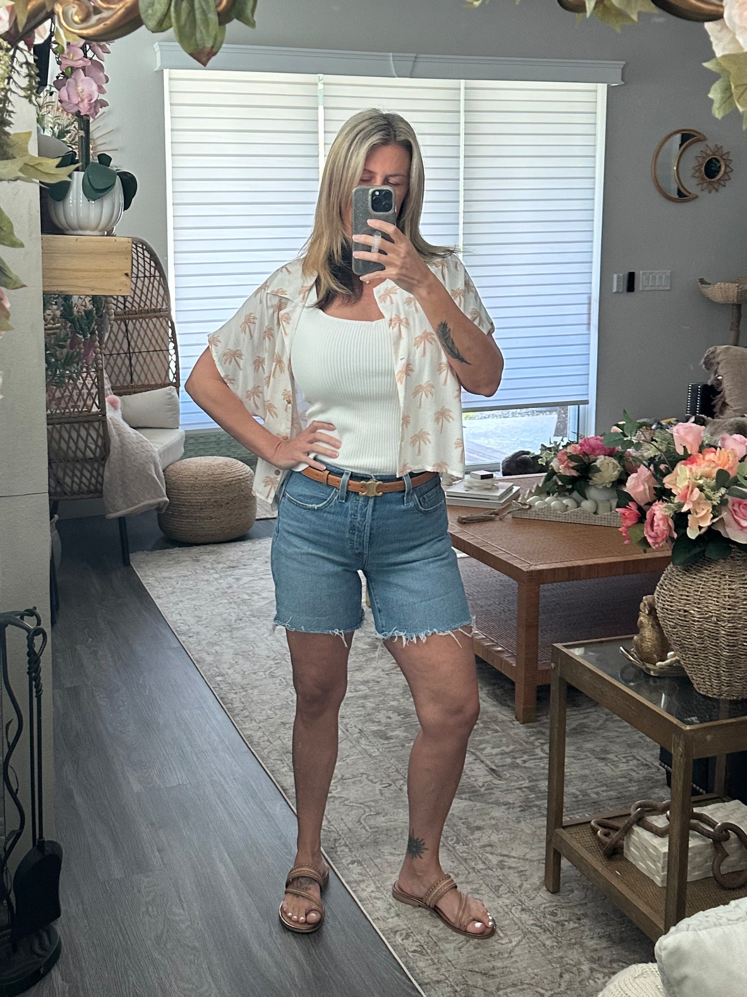 Always on the hunt for good length shorts and comfy love these and then linking some other fave fits #denim #shorts #springstyle #summer #shortweather #tank #layeredspringstyle #wiw #palmtree #cutoff #short #jeanshort #501 #levis #levi502short 

#LTKStyleTip #LTKSeasonal #LTKSaleAlert