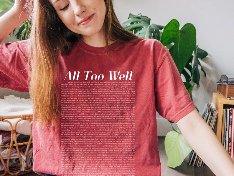 All Too Well T Shirt, Taylor Swift Lyrics, Red Taylor's Version Merch, Taylor Swiftie Merch | Etsy (US)
